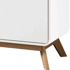 Wohnen 2-türige Kommode in Weiß mit Eiche - Kolreva