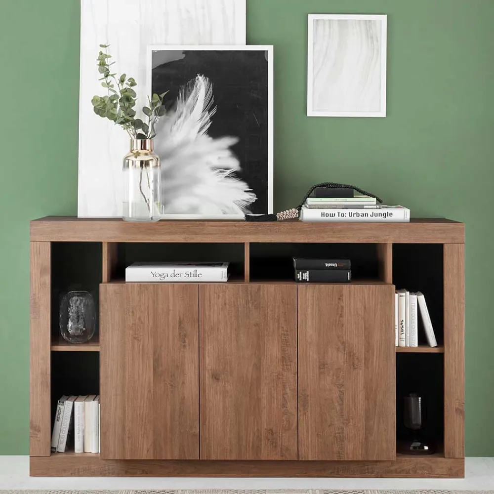 Wohnen Sideboards & Kommoden|Sideboards & Kommoden*3-türige Kommode mit 6 offenen Fächern - Cosmonata