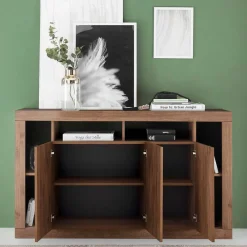 Wohnen Sideboards & Kommoden|Sideboards & Kommoden*3-türige Kommode mit 6 offenen Fächern - Cosmonata