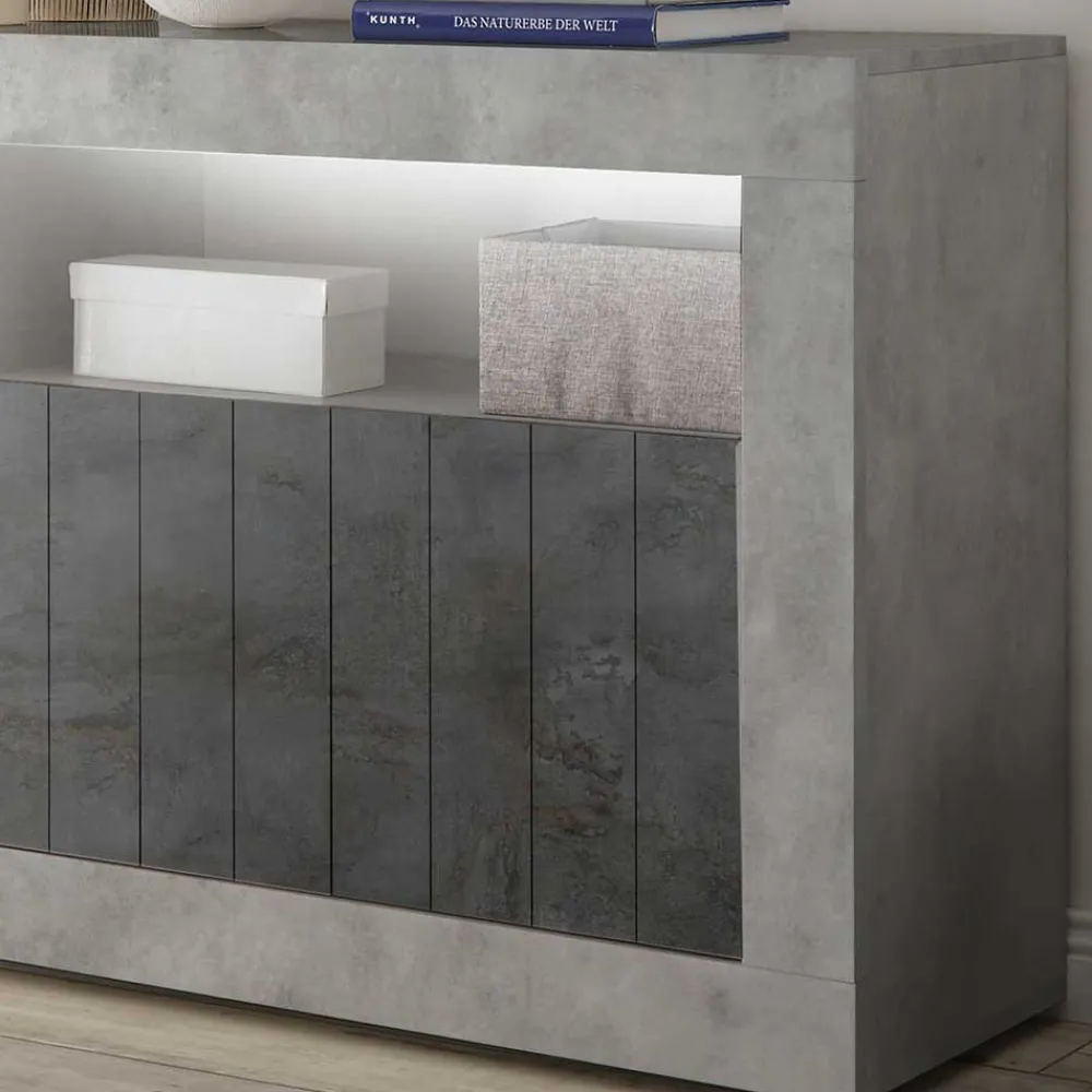 Wohnen 3-türige Kommode mit Regal-Fach - Reading