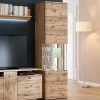 Wohnen Wohnzimmerschränke|Vitrinen*1-türige Schrank Vitrine aus Massivholz - Crokas