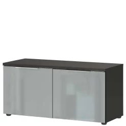 Wohnen 2-türige Schuhbank in Silbergrau Glas - Ilfred