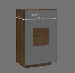 Wohnen Schuhschränke*2-türige Schuhkommode in Anthrazit Glas - Mandrey