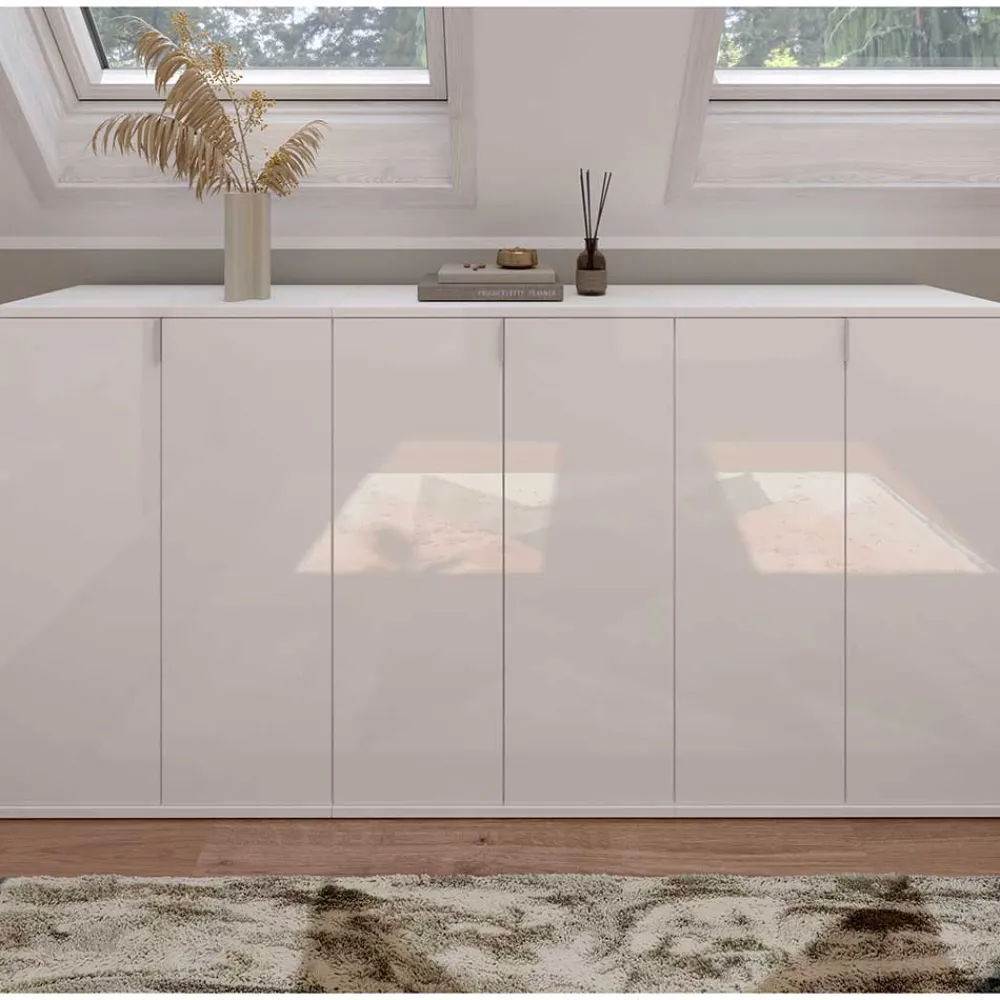 Wohnen 6-türige Schuhkommode in Weiß - Ejulia (dreiteilig)