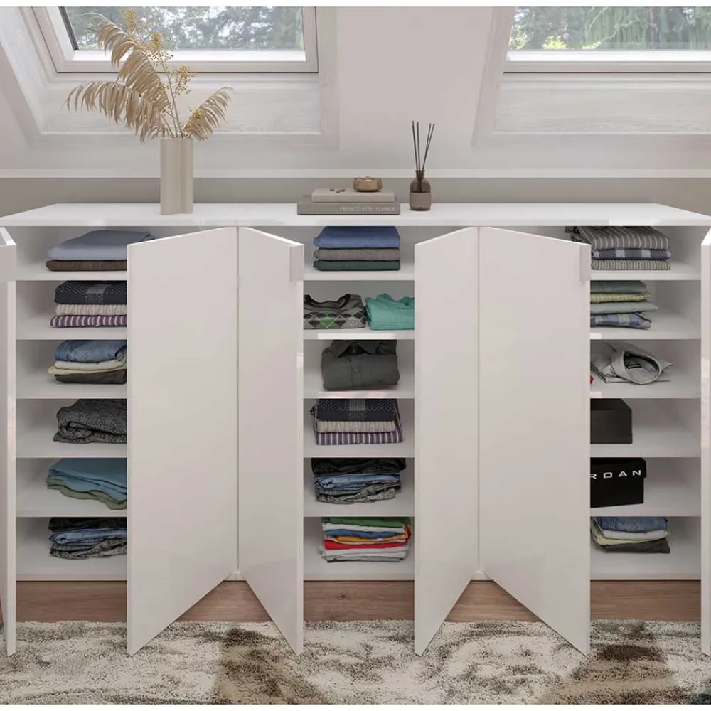 Wohnen 6-türige Schuhkommode in Weiß - Ejulia (dreiteilig)