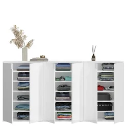 Wohnen 6-türige Schuhkommode in Weiß - Ejulia (dreiteilig)