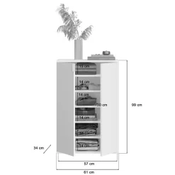 Wohnen 6-türige Schuhkommode in Weiß - Ejulia (dreiteilig)