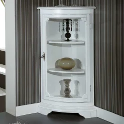 Wohnen Vintage Möbel|Esszimmer-Vitrinen*1-türige Vintage Eckvitrine niedrig - 112 cm hoch - Zarinas