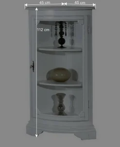 Wohnen Vintage Möbel|Esszimmer-Vitrinen*1-türige Vintage Eckvitrine niedrig - 112 cm hoch - Zarinas