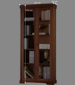 Wohnen Braune Möbel|Wohnzimmerschränke*2-türige Vitrine im klassischen Stil - Lemerzi