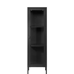 Wohnen Schwarze Möbel|Glasmöbel*1-türige Vitrine in Schwarz - Baly