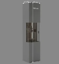 Wohnen Wohnzimmerschränke*1-türige Wohnzimmervitrine 45x199x37 cm - Apulco