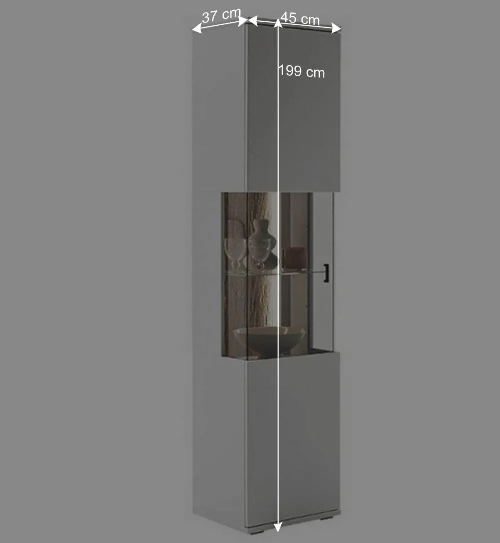Wohnen Wohnzimmerschränke*1-türige Wohnzimmervitrine 45x199x37 cm - Apulco