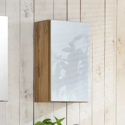 Wohnen Badschränke*1-türiger Bad Oberschrank mit Glasbeschichtung - Vrendina