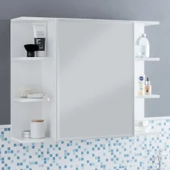 Wohnen Glasmöbel|Bad-Spiegelschränke*1-türiger Bad Spiegelschrank mit Regalen - Giulia