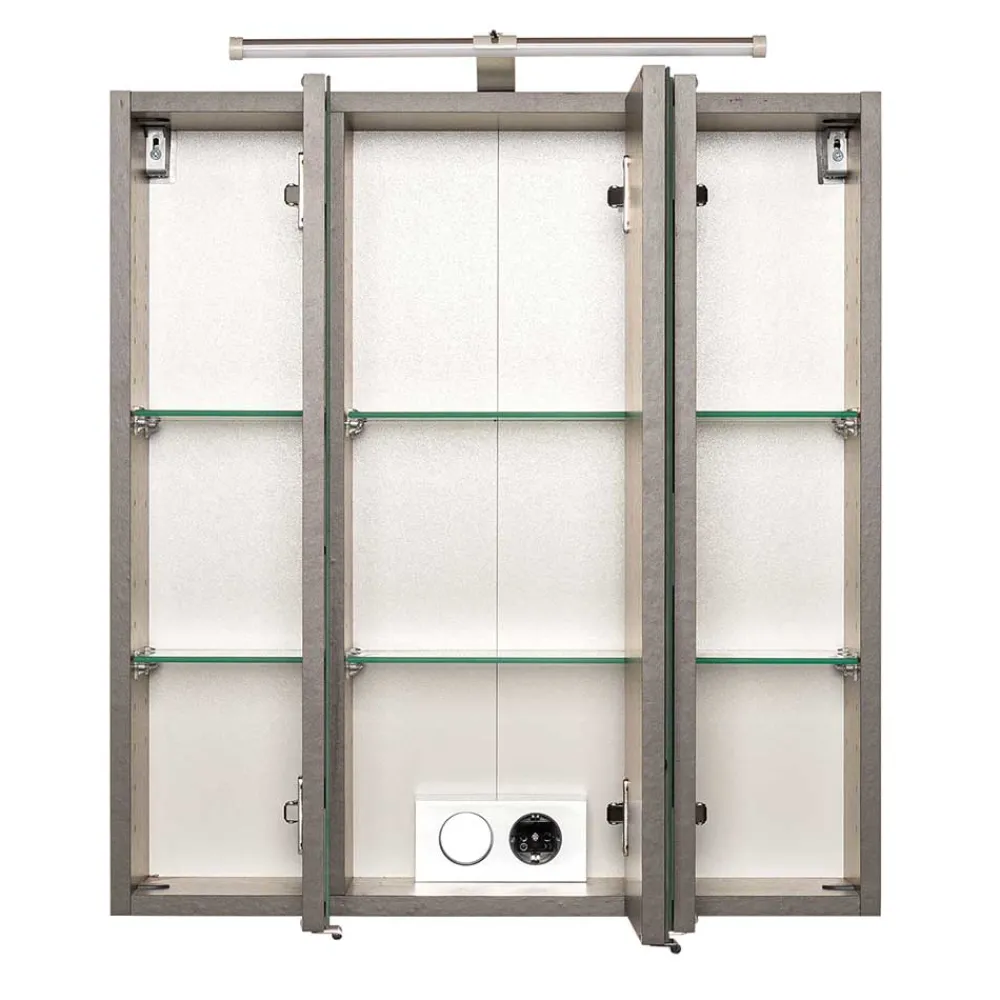 Wohnen Bad-Spiegelschränke*3-türiger Badezimmer Spiegelschrank mit 60cm Breite - Ishes