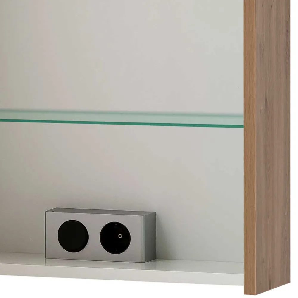 Wohnen Bad-Spiegelschränke*1-türiger Badezimmer-Spiegelschrank mit LED Licht - Traciana