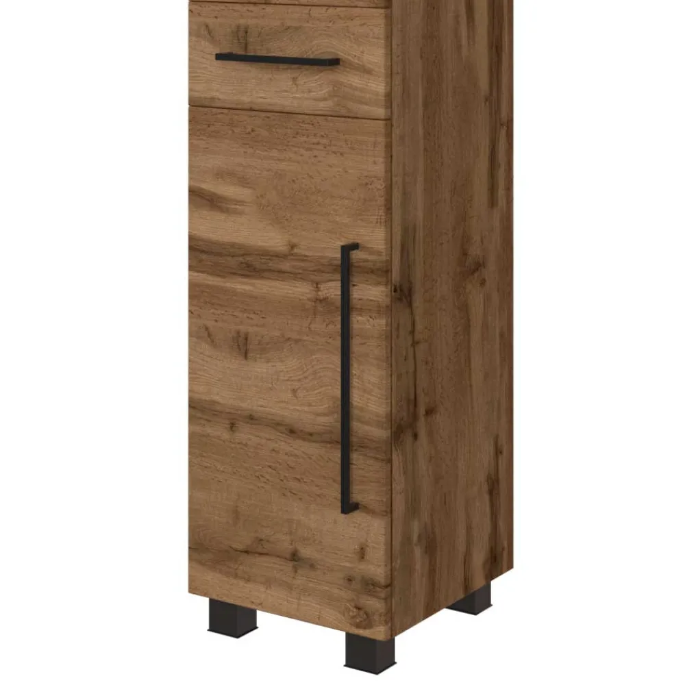 Wohnen Badschränke*2-türiger Bad-Hochschrank in Holz Optik - Acrosia