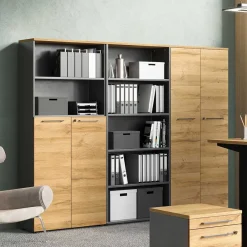 Wohnen 2-türiger Büroschrank 80x197x40 cm - Ovgunia