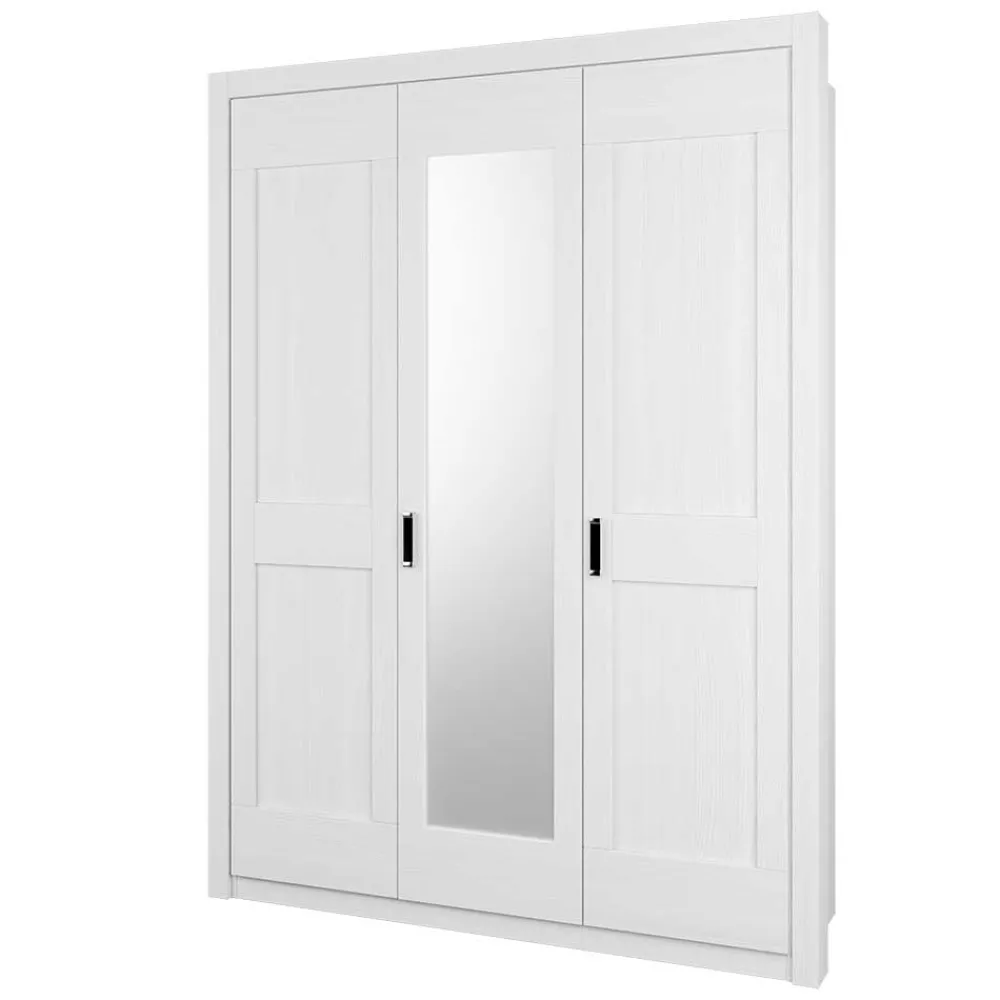 Wohnen 3-türiger Country Kleiderschrank mit Spiegel - Imtreba