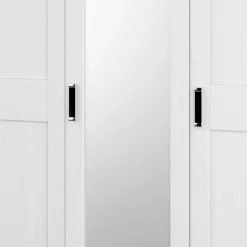 Wohnen 3-türiger Country Kleiderschrank mit Spiegel - Imtreba
