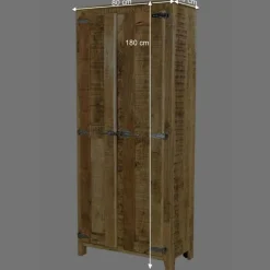 Wohnen 2-türiger Design Dielenschrank aus Mangobaum - Suennas