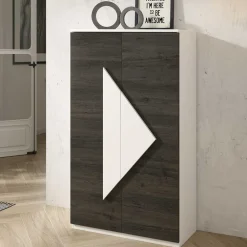 Wohnen 2-türiger Design Schuhschrank 74x128x34 cm - Fredo