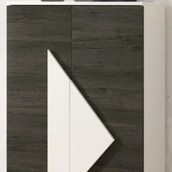 Wohnen 2-türiger Design Schuhschrank 74x128x34 cm - Fredo