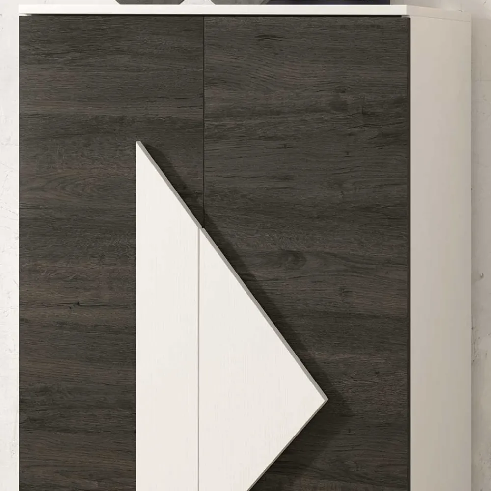 Wohnen 2-türiger Design Schuhschrank 74x128x34 cm - Fredo