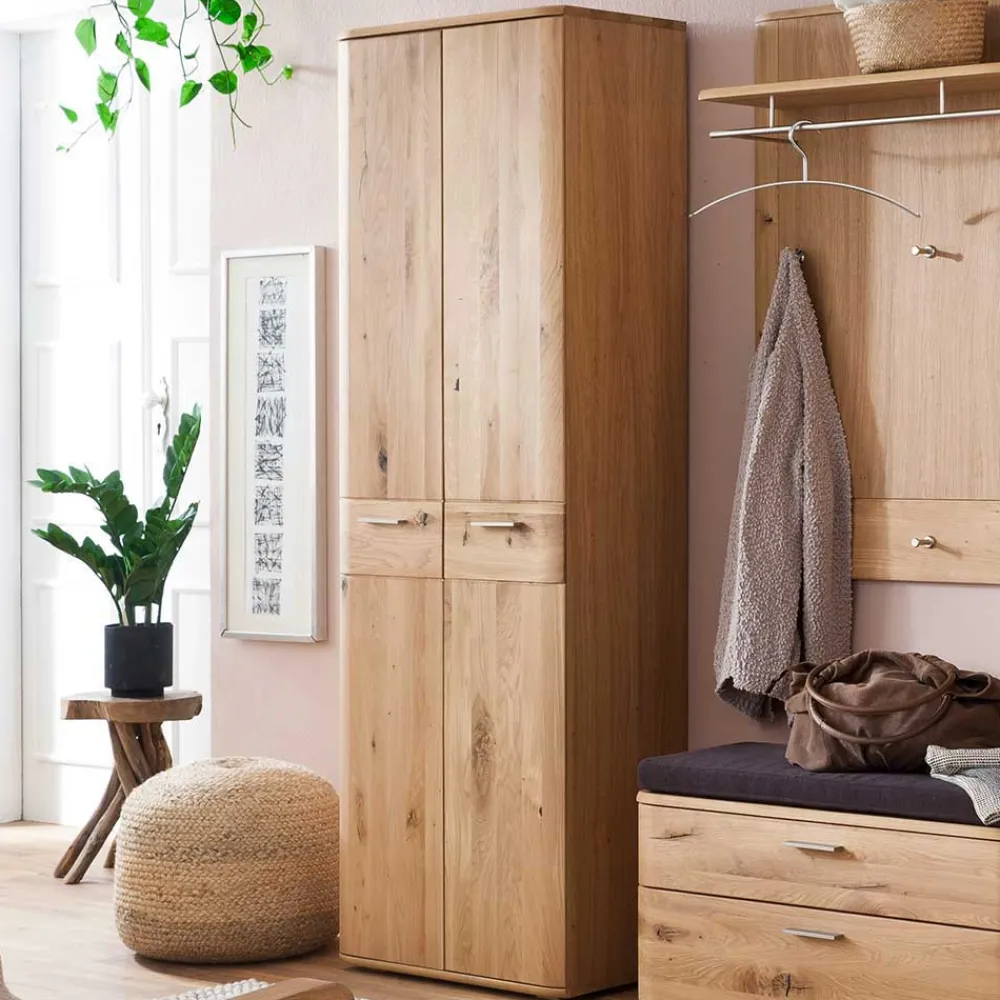 Wohnen 2-türiger Dielenschrank aus Massivholz - Mabasa