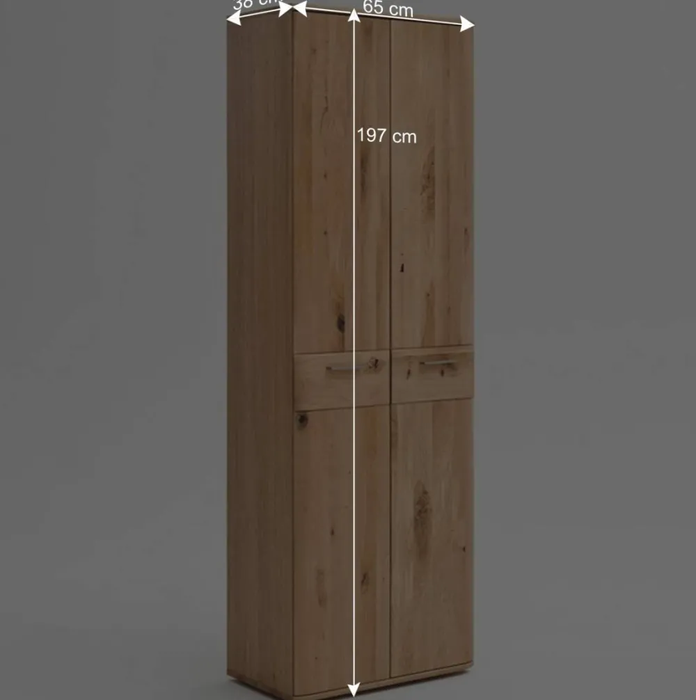 Wohnen 2-türiger Dielenschrank aus Massivholz - Mabasa