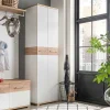 Wohnen 2-türiger Dielenschrank in Weiß & Eiche - Vicanossa