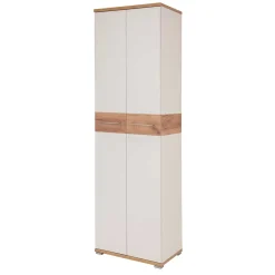 Wohnen 2-türiger Dielenschrank in Weiß & Eiche - Vicanossa