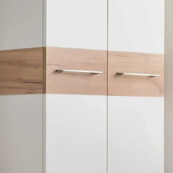 Wohnen 2-türiger Dielenschrank in Weiß & Eiche - Vicanossa