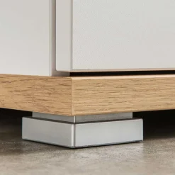 Wohnen 2-türiger Dielenschrank in Weiß & Eiche - Vicanossa