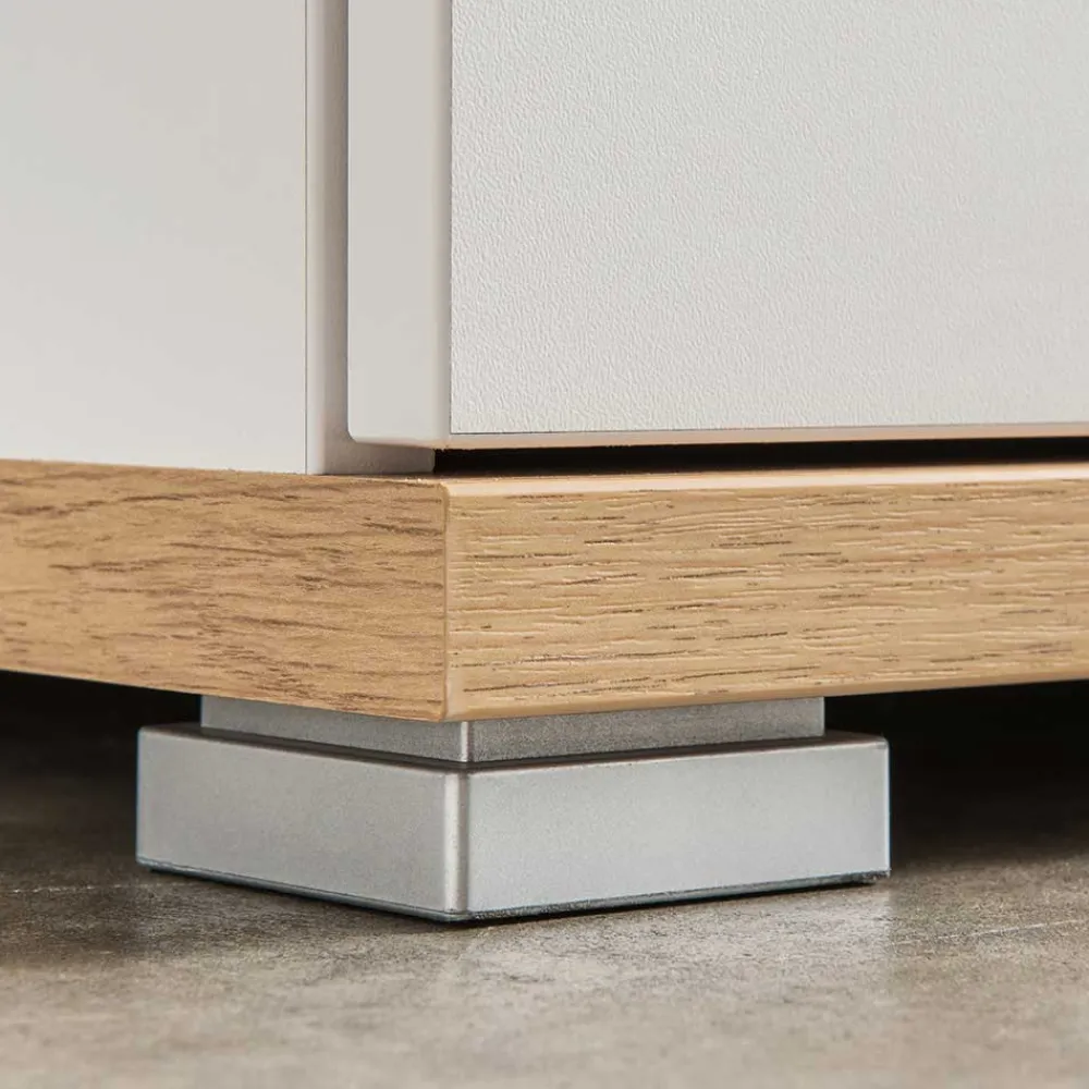 Wohnen 2-türiger Dielenschrank in Weiß & Eiche - Vicanossa