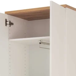 Wohnen 2-türiger Dielenschrank in Weiß & Eiche - Vicanossa