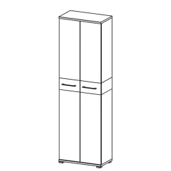 Wohnen 2-türiger Dielenschrank in Weiß & Eiche - Vicanossa