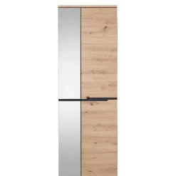 Wohnen Glasmöbel|Schränke*2-türiger Dielenschrank mit Spiegel & Wildeiche Dekor - Kuetra