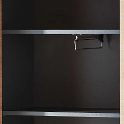 Wohnen Glasmöbel|Schränke*2-türiger Dielenschrank mit Spiegel & Wildeiche Dekor - Kuetra