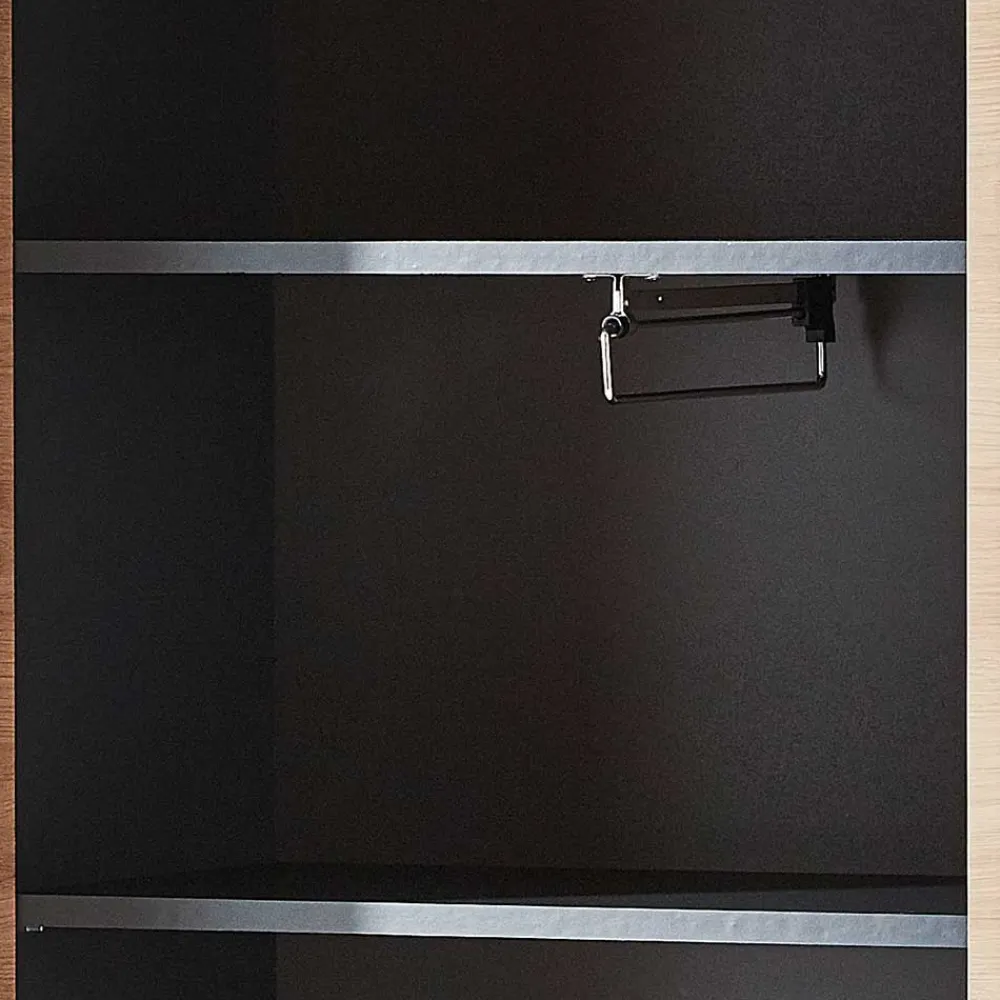 Wohnen Glasmöbel|Schränke*2-türiger Dielenschrank mit Spiegel & Wildeiche Dekor - Kuetra