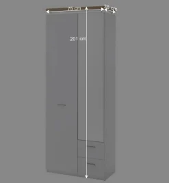 Wohnen Garderobenschränke*2-türiger Dielenschrank mit Spiegel - Nusenia