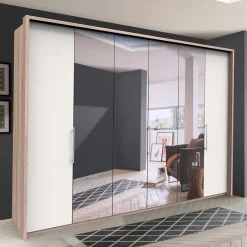 Wohnen 3-türiger Falttüren-Kleiderschrank 300 cm - Vaclyn