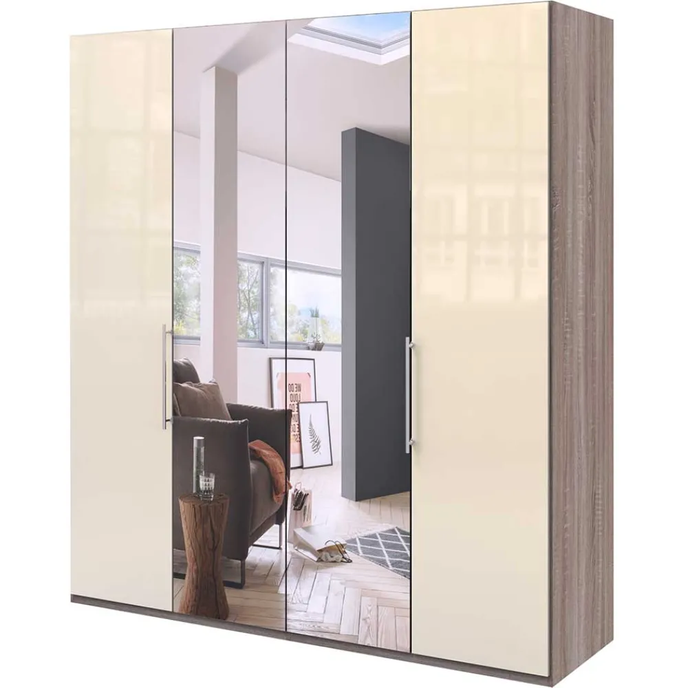 Wohnen 2-türiger Falttürenschrank mit Spiegel - Gauri