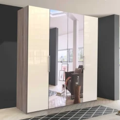 Wohnen 2-türiger Falttürenschrank mit Spiegel - Gauri