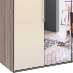 Wohnen 2-türiger Falttürenschrank mit Spiegel - Gauri