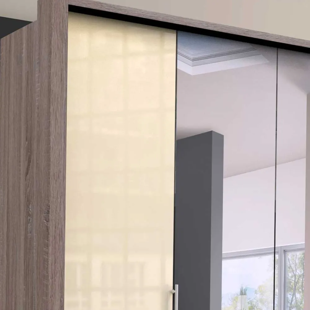 Wohnen 2-türiger Falttürenschrank mit Spiegel - Gauri