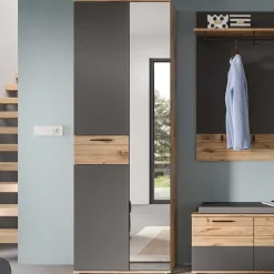 Wohnen Garderobenschränke*2-türiger Flur Kleiderschrank mit Spiegel - Catamaron