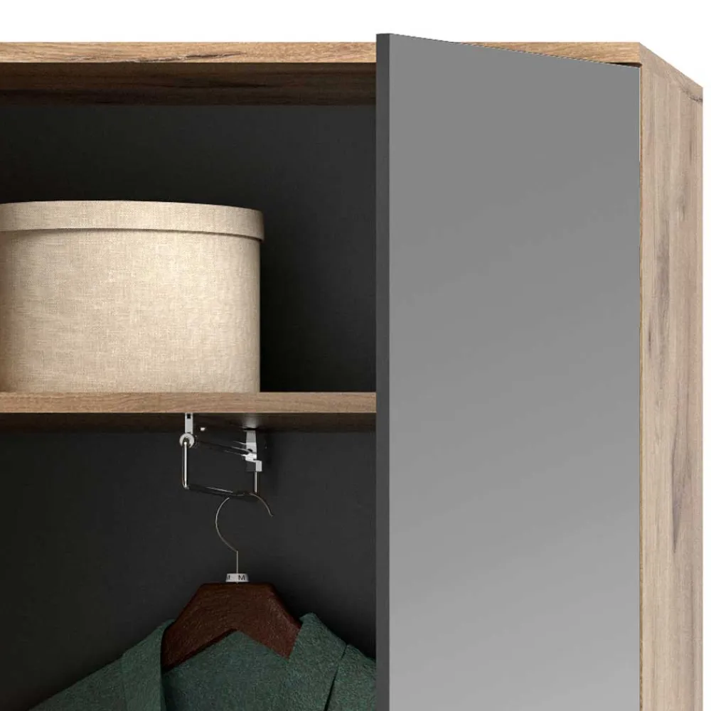 Wohnen Garderobenschränke*2-türiger Flur Kleiderschrank mit Spiegel - Catamaron