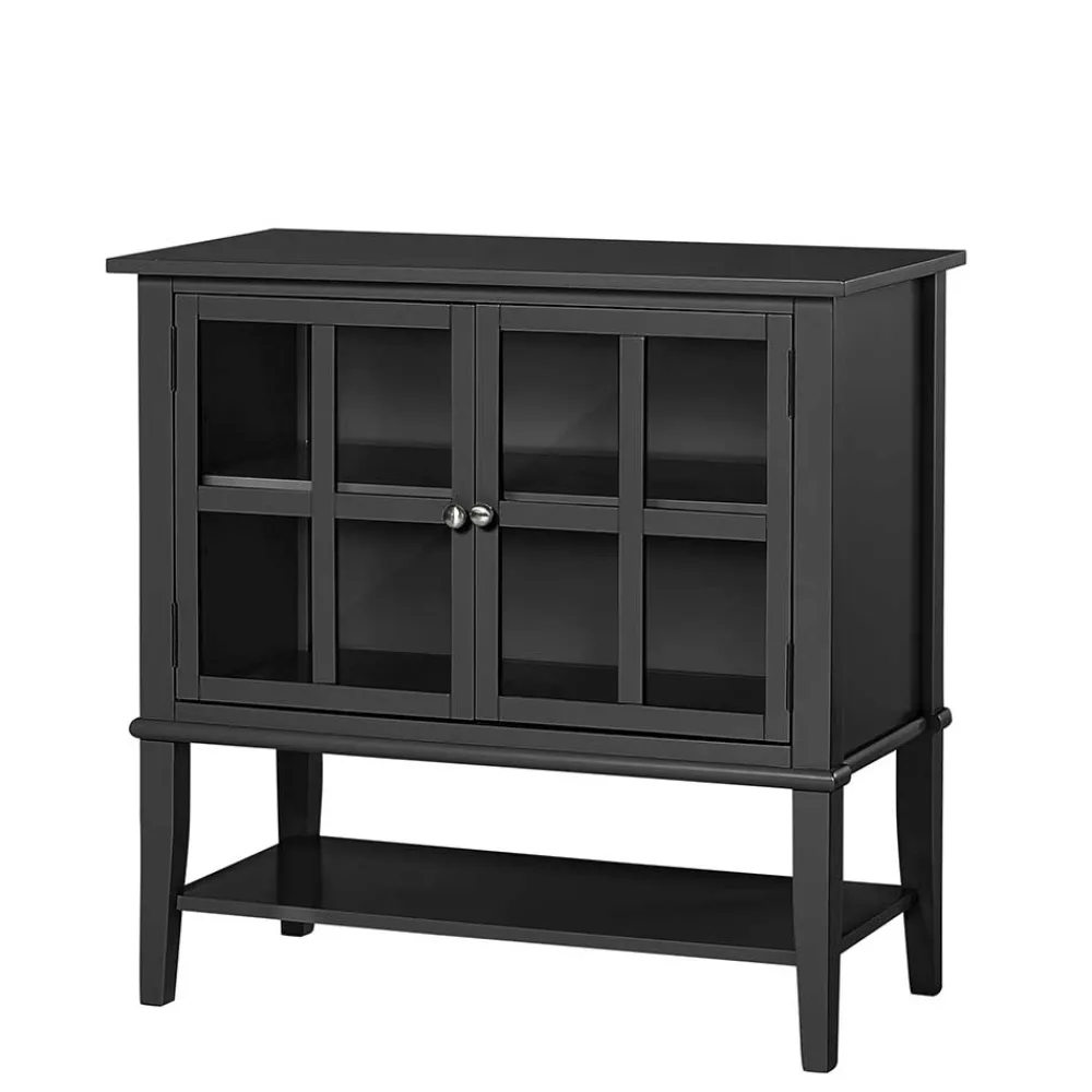 Wohnen 2-türiger Glasschrank in Schwarz - Epiros